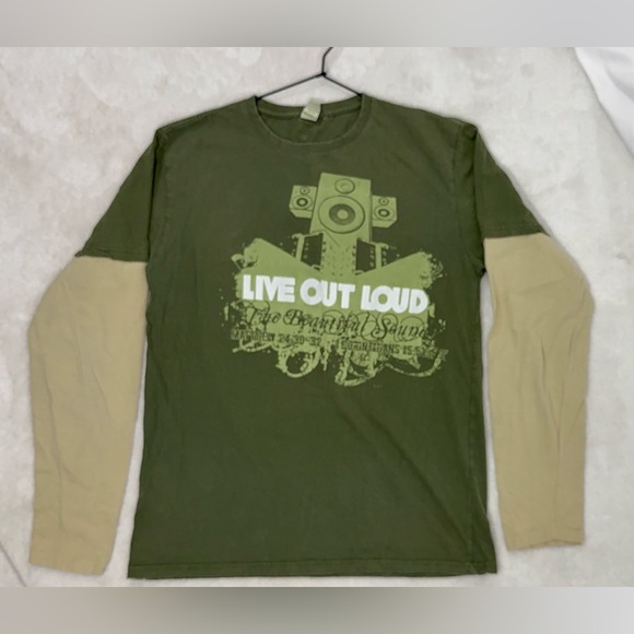 LIVE OUT LOUD Christian Apparel Bible Verse Layering Long T‎ Shirt Mens Large - Picture 5 of 6